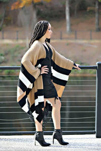 Annette Fringe Poncho-Style Sweater